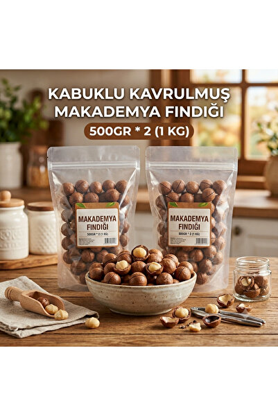 Barazil Kabuklu Kavrulmuş Makademya Fındığı 1 kg (500GR*2 )