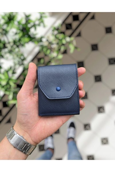 VİSSO 0571 Genuine Leather Legendary Trend Model Multi-Coin Wallet Unisex Card Holder with Snap Fastener Most Preferred Model