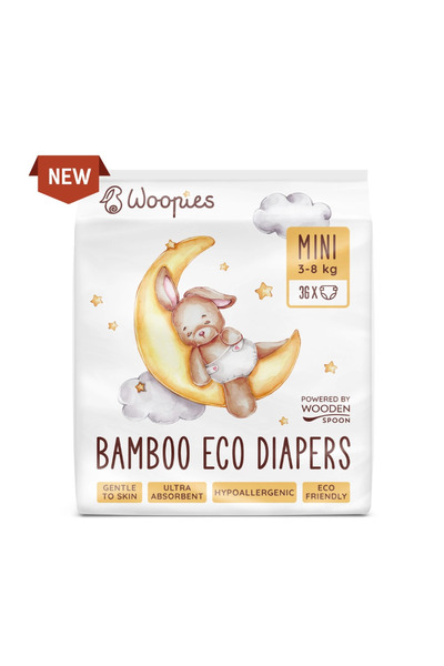 Wooden Spoon Scutece cu fibre de bambus mini 3-8kg ecologice 36buc