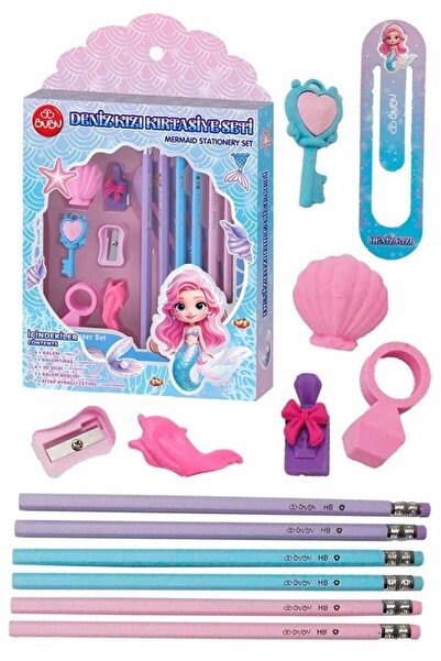 Artlantis Deniz Kızı Kırtasiye Seti 1 Paket 13 Parça Kurşun Kalem Silgi Kalem...