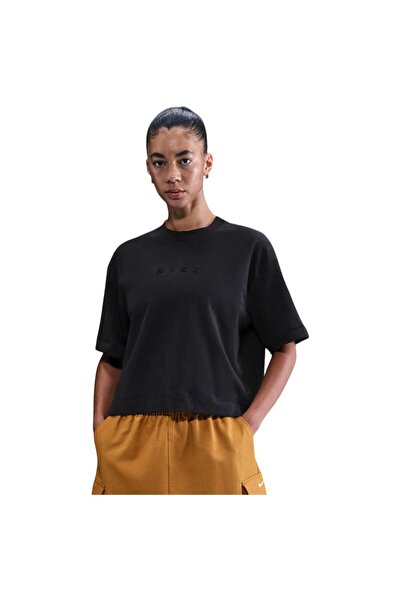 Nike Tricou sport de damă cu mânecă scurtă, luxos, croială boxy, XL