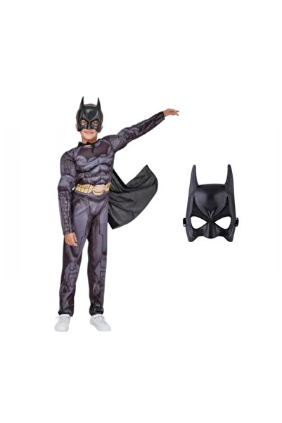 Depox Set costum de carnaval Batman cu mușchi și mască de plastic, 22 cm x 15...