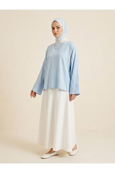 Generic Brand Wide False Cuff Tunic-Blue