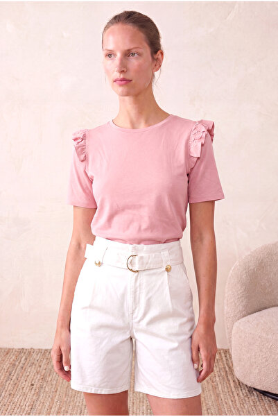 WESTMARK LONDON Kadın Pembe %100 Pamuk Regular Fit Bisiklet Yaka Kısa Kollu F...