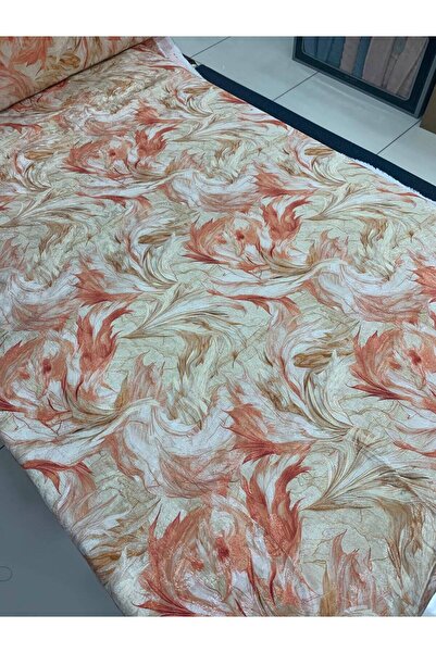 Evimmis Luxury Naturel Floş Jakarlı Kumaş Elbiselik Eteklik Tuniklik En:150 Cm