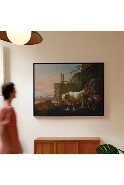 Pegziz Johann Heinrich Roos Slika pastira i stoke | Plakat sa pejzažom seosko...