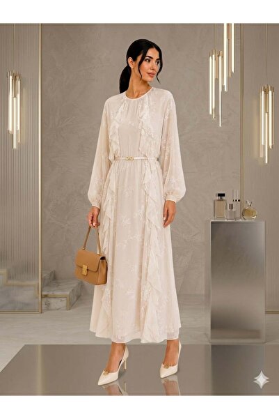 JAMİLATASARİM Three light lily ruffled dress