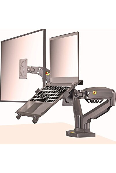KENLY North Bayou Nb F160+Fp Gas Spring Dual Arm Monitor and Laptop Stand 17-...