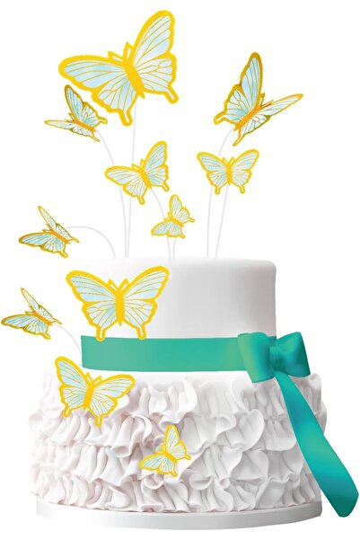 OEM Topper pentru brioșe de tort Decoruri fluturași 3D Topper set 50 bucăți R...