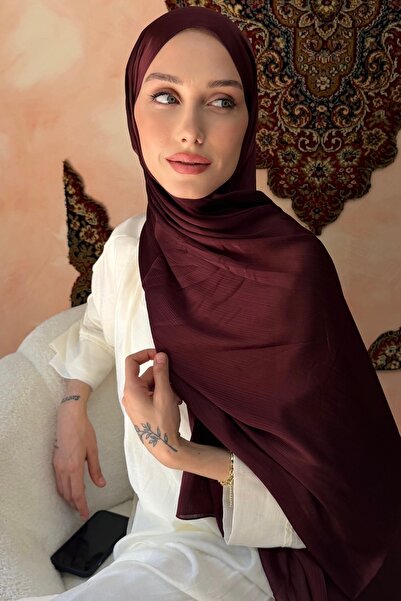 İmajButik Burgundy Evening Dress Sapphire Silk Shawl