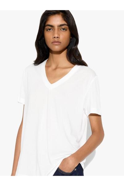 PARFOIS Kadın V Yaka T-Shirt