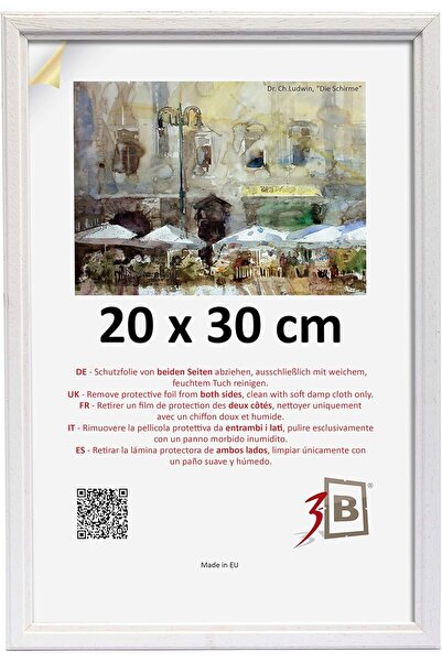 OEM Rama foto clasică vintage din lemn 20x30 cm albă