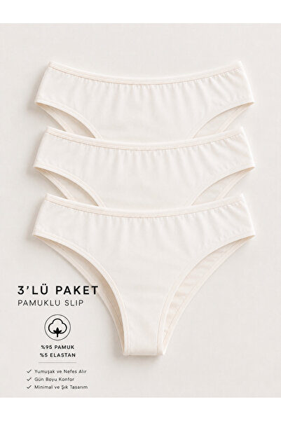 GEMA MODA Kadın Pamuklu Basic Slip Külot Seti 3’lü Paket