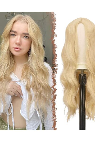 OEM Perucă Dedicată Femeilor Păr Lung 70 cm Valuri Blond Aspect Realist Sintetic