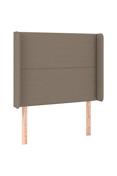vidaxl Tăblie de pat cu aripioare gri taupe 93x16x118/128 cm textil
