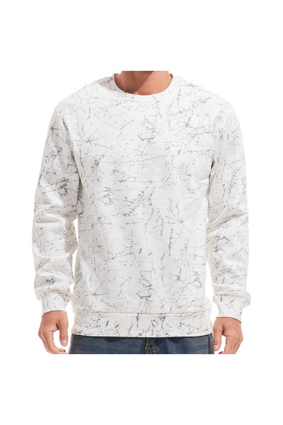 OEM Hanorac Polar pentru Bărbați Crewneck Casual Căptușit Cald Călduros Alb XXL