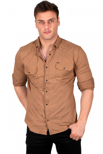 DeepSEA Camel Slim Fit Lycra sportska majica - pamučna muška majica sa opcija...