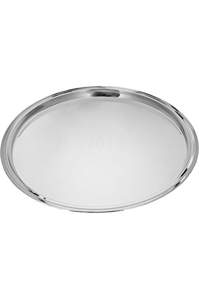 Generic Al Saif Stainless Steel Tray, Round with Engraved Ends, Multi-purpose...