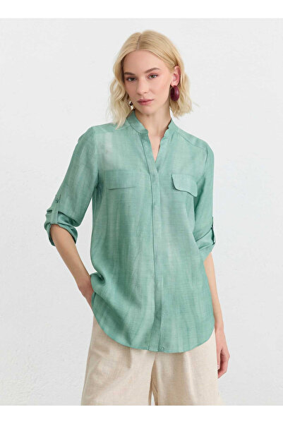 Selen Yeşil Kadın Desenli Bluz 26YSL8472