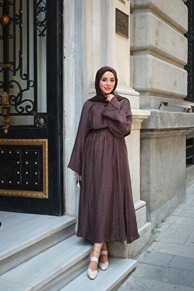 LOCCO بدلة نسائية من قماش جوفر باللون البني