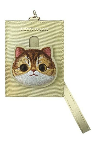 Nimmy Πορτοφόλι για Κάρτες Χακί Big Eyed Pet 2.0 Γάτα
