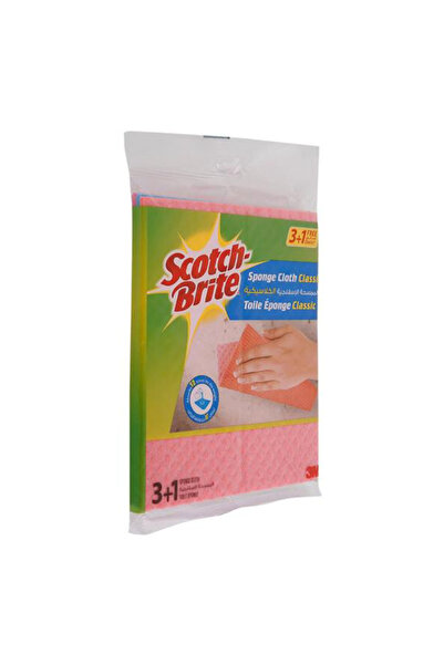 3M Lavete Umede Clasice - Scotch Brite Sponge Cloth Classic, 4 bucăți