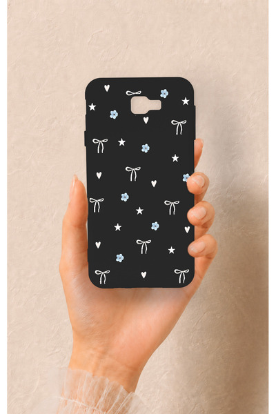 Vip Case Samsung J7 Prime Uyumlu Mini Fiyonk Siyah Desenli Silikon Kılıf
