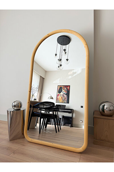 EFFE YAPI DEKOR DOĞAL AHŞAP ÇERÇEVELİ 180X100 CM ( NATUREL ) OVAL AYAKLI BOY ...