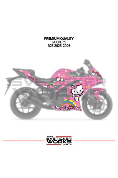 ARONA Yamaha R25 Hello Kitty Fairing Sticker Motorcycle Fairing Model Ready Kit 2025 / 2026 Compatible