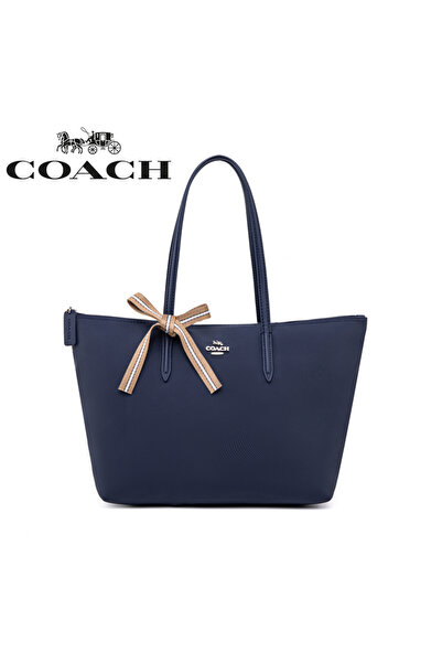 By Coach حقيبة يد نسائية كبيرة بسحاب، حقيبة كتف واحدة، حقيبة حمل، حقيبة يد كب...