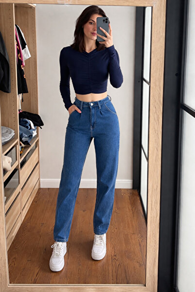 XRAY JEANS Pantaloni de damă, largi, elastici, albaștri, din denim