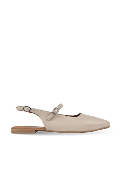 BUENO Gray Leather Women's Flat Sandals