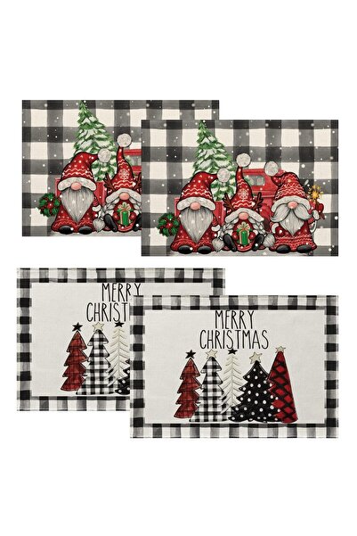 Other Christmas Tablecloths 4-Pack Water-Repellent Heat-Resistant Washable – ...