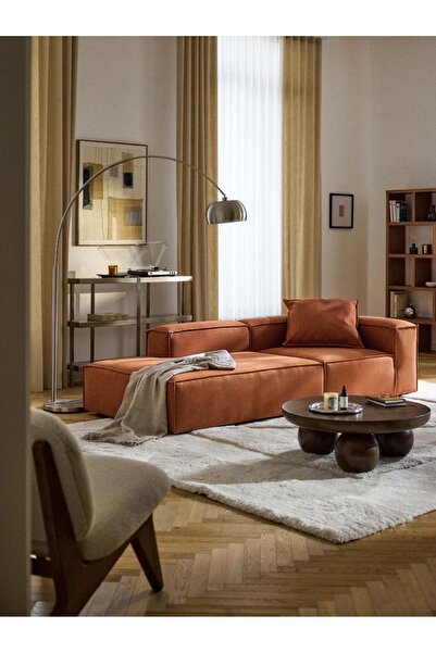 S Home Design Concept Frida Mini Dinlenme Puf Kanepe Köşe, Sol Köşe, Keten Ki...