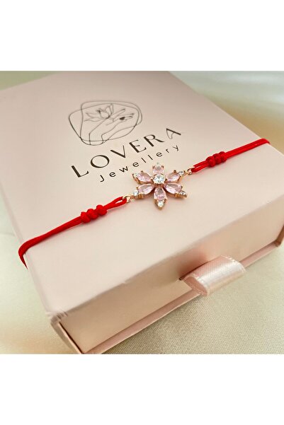 Lovera Jewellery 925 Ayar Gümüş Sertifikalı Rose Pembe Taşlı Lotus Çiçeği Şan...