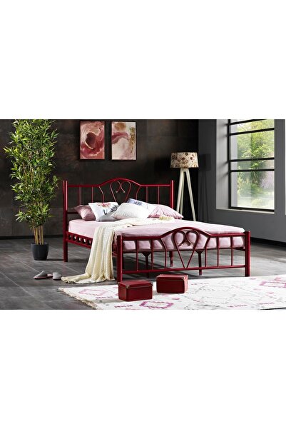 Vivense ORKİDE METAL KARYOLA, BORDO, 160X200