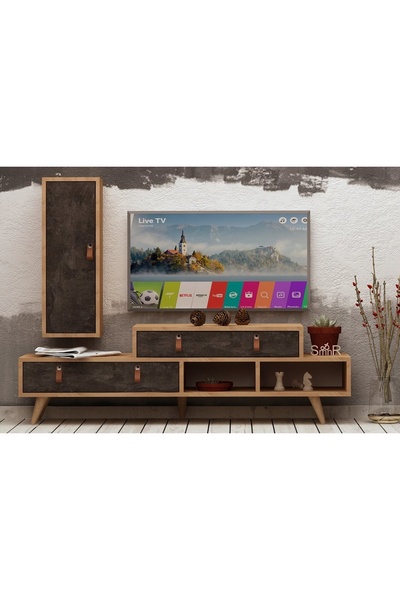 Vivense ESMOB BETONG PLUS JOSEPH TV ÜNİTESİ, MEŞE-KOYU BETON