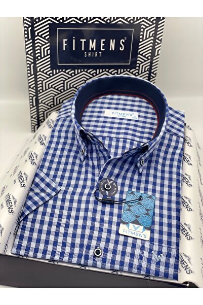 Fitmens Classic Short Sleeve Checkered Collar Buttoned Gift Boxed Men's Shirt...
