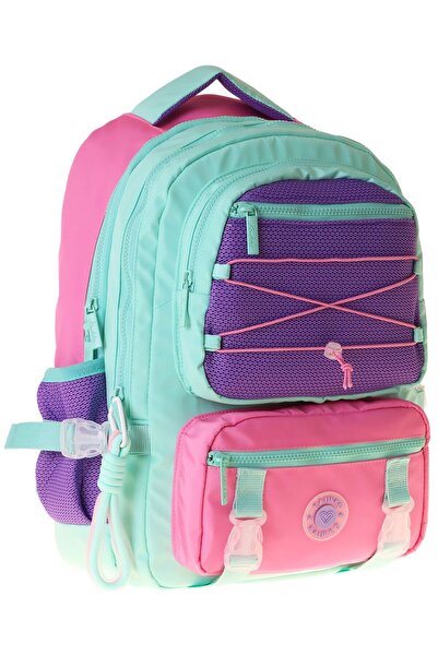 KAUKKO Rucsac pentru școală și uz zilnic pentru fete Five Eyed Mesh Mint, ver...