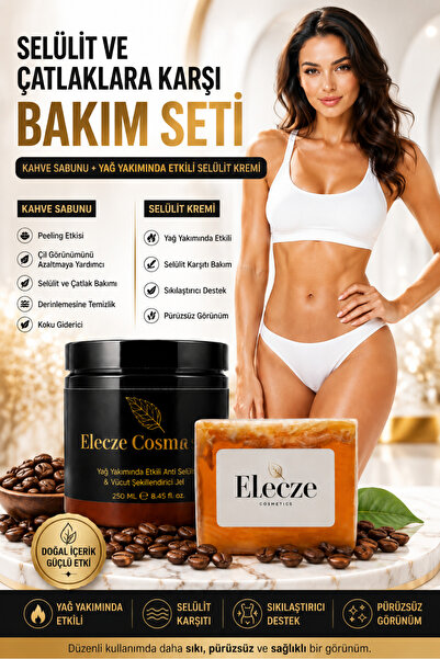 Elecze cosmetıcs Selülit ve Çatlak Karşıtı Bakım Seti Kahve Sabunu + Sıkılaşt...