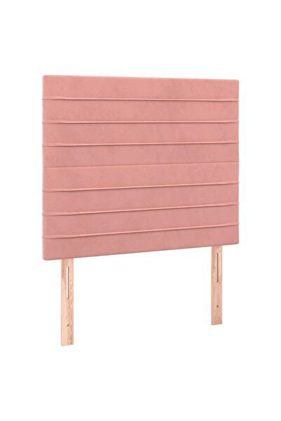 vidaxl Tăblie de pat roz 90x5x118/128 cm catifea