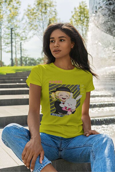 iLovePrints Smiling Girl with Cute Bunny Tshirt