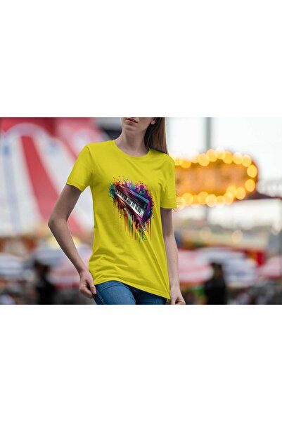 iLovePrints Colorful Abstract Piano Tshirt