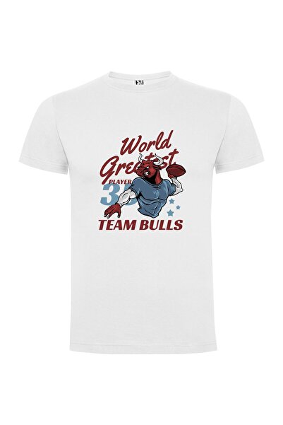 iLovePrints Ball-Holding Bull Mascot Tshirt
