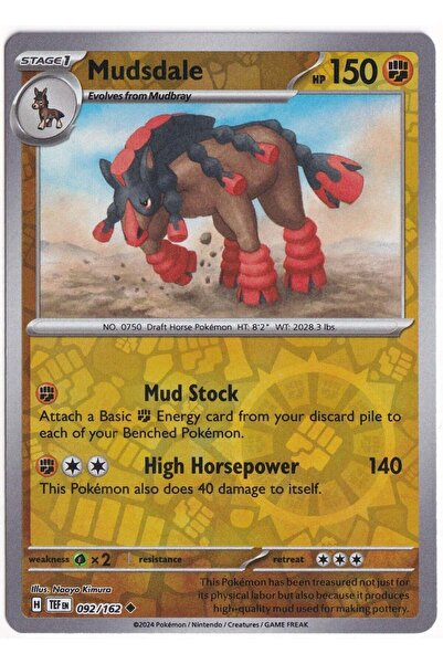 Pokemon Mudsdale [Reverse Holo] 092/162 - Temporal Forces - Card (Mint)