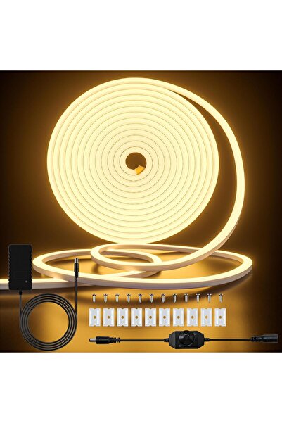 Cozylady 16.4ft Neon LED Strip Light, Warm White Waterproof Rope Light with P...