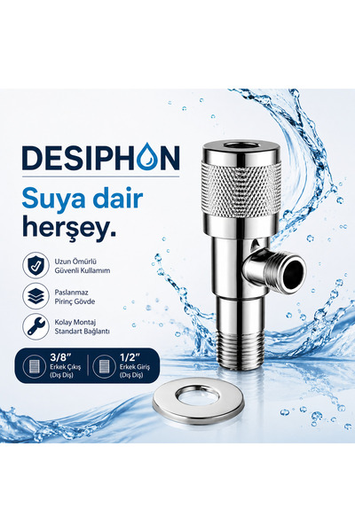 DESIPHON Taharet Musluğu Ara Musluk Krom Kaplama Pirinç Gövde Hijyenik Banyo ...