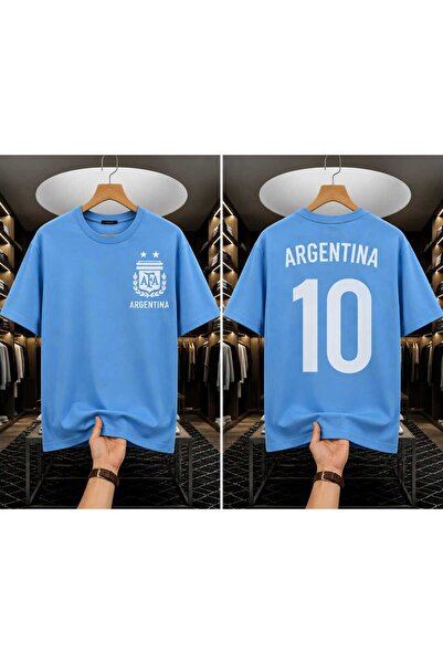 Wish BF Arjantin Argentina Baskılı Oversize Pamuklu Unisex Tişört