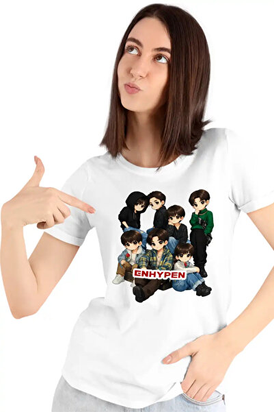 OEM Γυναικείο μπλουζάκι K-pop Enhypen με σχέδιο καρτούν