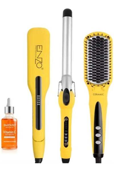 ENZO Professional EN-3955-W 3-in-1 Platinum Collection Hair Styling Kit - Hot...